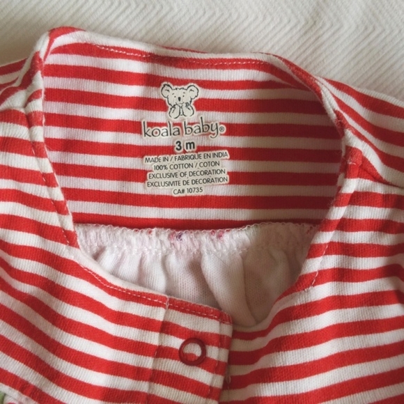 koala baby cherry snap bubble romper playsuit 3 months baby girl - Picture 3 of 5